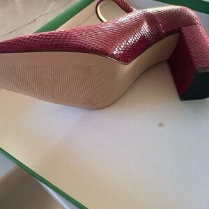 J. Crew Red Snakeskin Heels